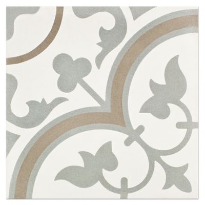 Cheverny Blanc Encaustic Cement Wall and Floor Tile - 8 x 8 in.