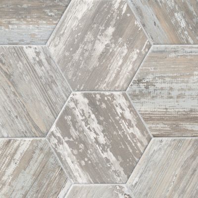 Latta Hex Wood Look Porcelain Wall and Floor Tile 10 x 10 in.