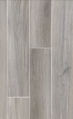 Pier Silver Porcelain Wood-Look Wall and Floor Tile - 6 x 35 in