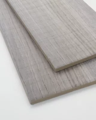 【LORO】こびSQ Pierce 01 silver Pier Silver Porcelain Wood-Look Wall and Floor Tile - 6 x 35 in