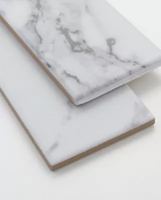 Tinos White Straight Porcelain Wall and Floor Tile - 3 x 17 in