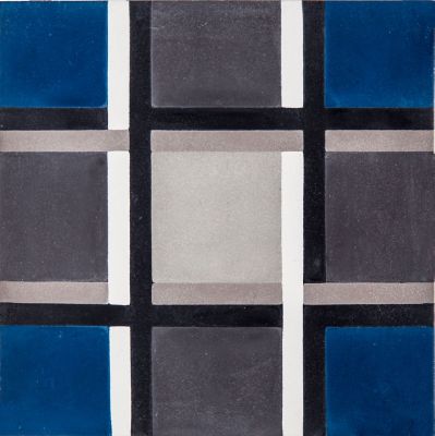Tantallon Encaustic Square Pattern Cement Wall and Floor Tile - 8 in.