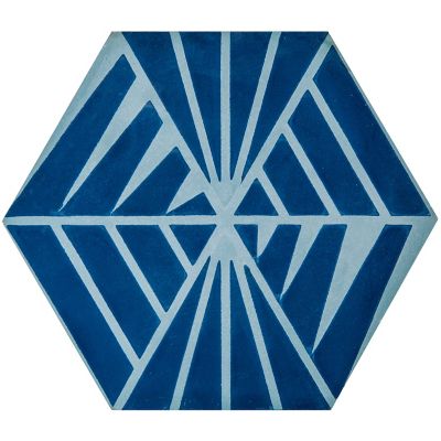 Blu Widow Hex Encaustic Wall and Floor Tile - 8 x 9 in.