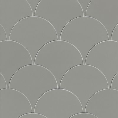 Metropolis Dark Grey Polished Fan Porcelain Wall and Floor Tile - 8 x 8 in.