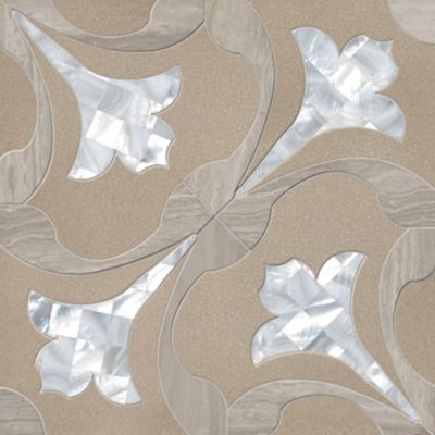 Annie Selke Tulip Mosaic Stone and Porcelain Wall Tile - 12 x 12 in.