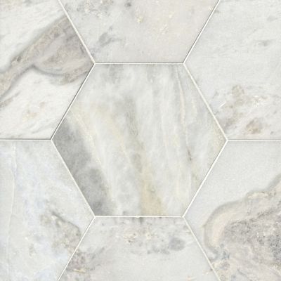 Africa Tempesta Polished Hex Marble Wall and Floor Tile - 12 in