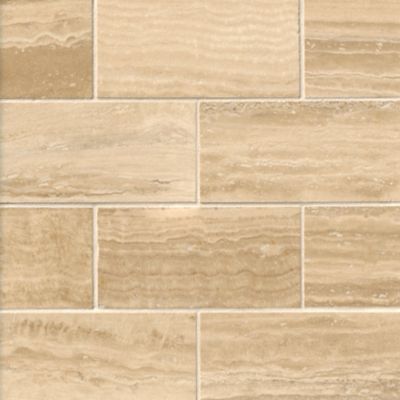 Chala Veincut Brushed Travertine Wall and Floor Tile 3 x 6 in