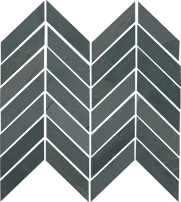 Adoni Black Chevron Slate Wall and Floor Tile