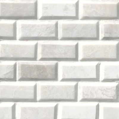 Meram Blanc Carrara Polished Essex Marble Mosaic Wall Tile - 2 x 4 in