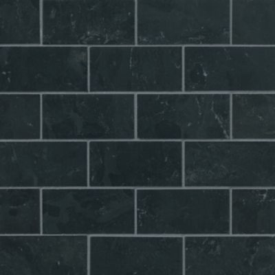 Noir Honed Limestone Amalfi Mosaic Wall and Floor Tile - 2 x 4 in