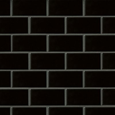 Gloss Black Amalfi Porcelain Mosaic Wall and Floor Tile