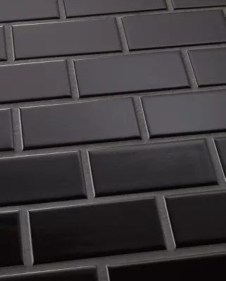 Gloss Black Amalfi Porcelain Mosaic Wall and Floor Tile - The Tile