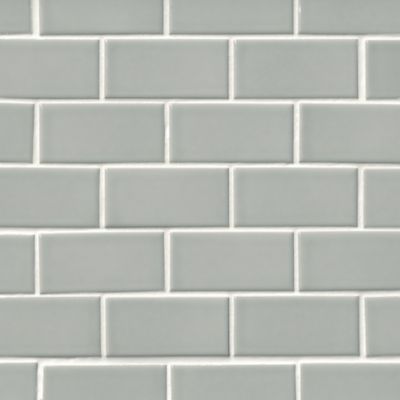 Gloss Pale Grey Amalfi Porcelain Mosaic Wall and Floor Tile