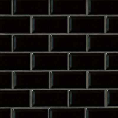 Bevel Gloss Black Amalfi Porcelain Mosaic Wall Tile