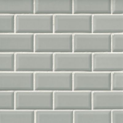 Bevel Gloss Pale Grey Amalfi Porcelain Mosaic Wall Tile