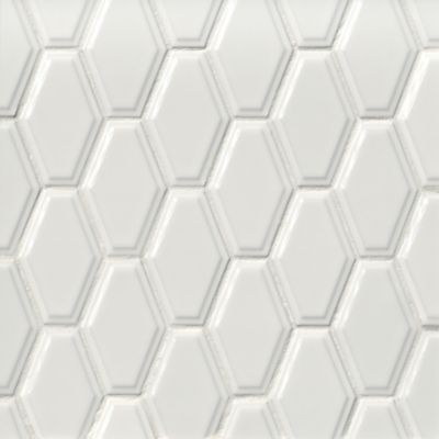 Neo Hex Gloss White Porcelain Mosaic Wall Tile