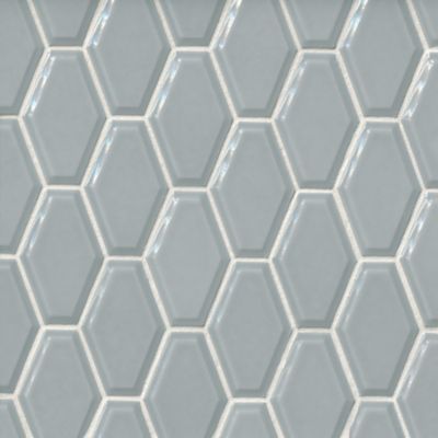 Neo Hex Gloss Blue Grey Porcelain Mosaic Wall Tile Sample