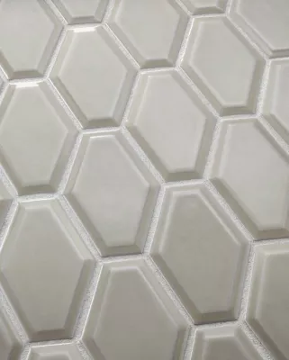 Neo Hex Gloss Light Brown Porcelain Mosaic Wall Tile - The Tile Shop