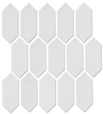 Picket Gloss White Porcelain Mosaic Wall and Floor Tile
