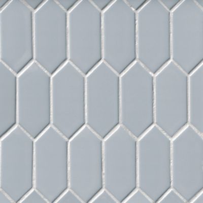 Picket Gloss Denim Porcelain Mosaic Wall and Floor Tile