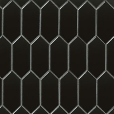 Picket Gloss Black Porcelain Mosaic Wall and Floor Tile
