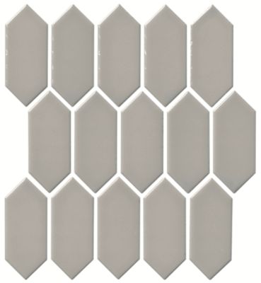 Picket Gloss Oatmeal Porcelain Mosaic Wall and Floor Tile