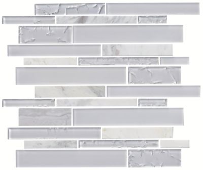 Snow Glass Athens Stone and Glass Mosaic Wall Tile