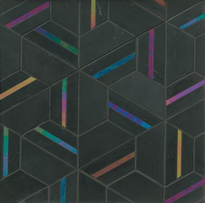 Kaleidoscope Stone with Glass Hex Mosaic Wall and Floor Tile - 3 in.