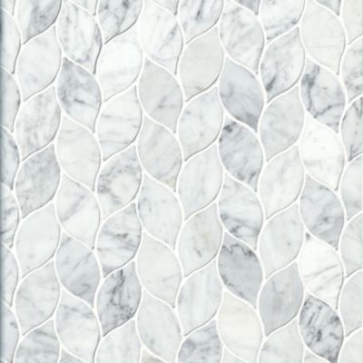 Flora Carrara Marble Mosaic Wall and Floor Tile