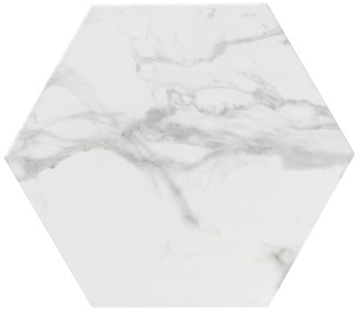 Swan White Hex Porcelain Wall and Floor Tile - 10 in.