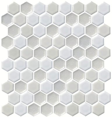Energy Hex White Porcelain Mosaic Wall Tile - 1.5 in.