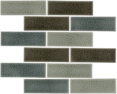 Metro Subway Gray/Taupe Porcelain Mosaic Wall Tile - 2 x 6 in.