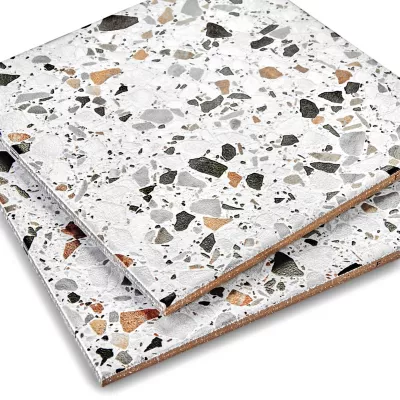 Terrazzo Bianco Macro Porcelain Wall and Floor Tile - 8 x 8 in