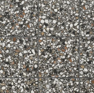 Terrazzo Nero Macro Porcelain Wall and Floor Tile - 8 x 8 in.