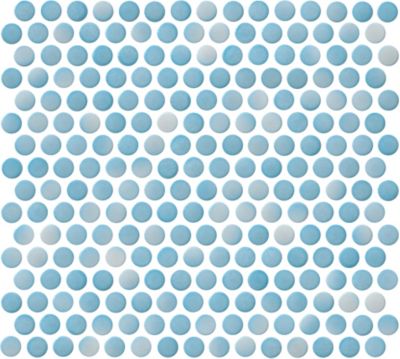 Penny Round Fresh Blue Porcelain Mosaic Wall and Floor Tile
