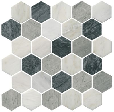 Havens Beach Marble Hex Mosaic Wall and Floor Tile - 2 in.