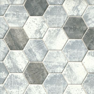 Lynden Hex Glass Mosaic Wall and Floor Tile - 3 in.