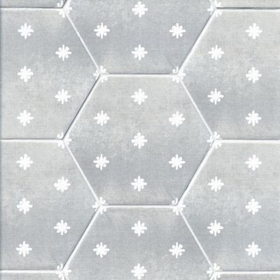 Laura Ashley Louise Star Pale Slate Hex Porcelain Wall and Floor Tile - 10 x 9 in.