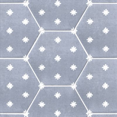 Laura Ashley Louise Star Cloud Blue Hex Porcelain Wall and Floor Tile - 10 x 9 in.