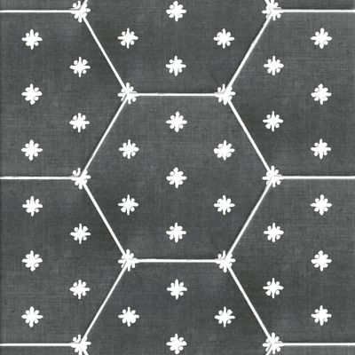 Laura Ashley Louise Star Charcoal Hex Porcelain Wall and Floor Tile - 10 x 9 in.