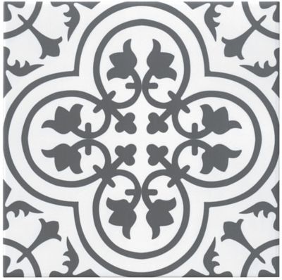Vintage White Porcelain Wall and Floor Tile - 13 x 13 in.