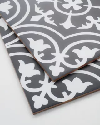 Vintage Nero Porcelain Wall and Floor Tile - 13 x 13 in. - The