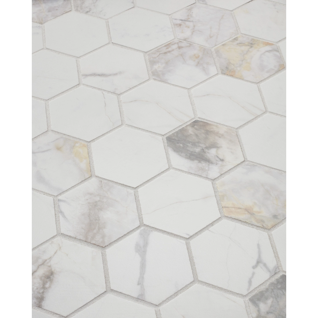 Royal Grey Hex Porcelain Mosaic Wall and Floor Tile - 2 in. Royal Grey Hex Porcelain Mosaic Wall and Floor Tile - 2 in.