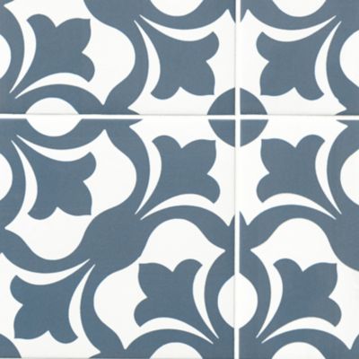 Zara Blue Porcelain Wall and Floor Tile - 8 x 8 in.