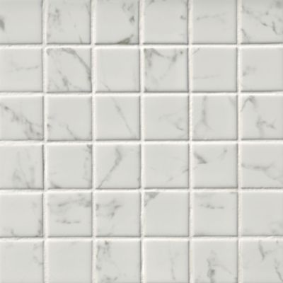 Lombardia White Polished Porcelain Mosaic Wall and Floor Tile - 2 in.