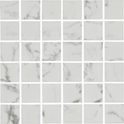 Lombardia White Matte Porcelain Mosaic Wall and Floor Tile - 2 in.