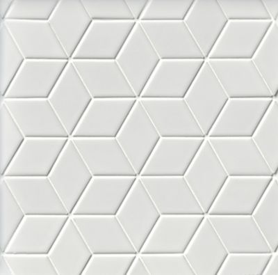 Imperial Bianco Matte Rhombus Porcelain Mosaic Wall and Floor Tile