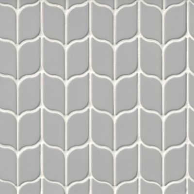 Laura Ashley Leaf Pale Slate Porcelain Mosaic Wall and Floor Tile - 11 x 13 in.
