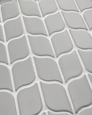 Laura Ashley Leaf Pale Slate Porcelain Mosaic Wall and Floor Tile