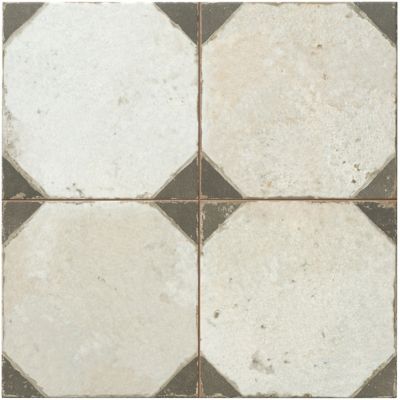 Yard Black Ceramic Wall and Floor Tile - 18 x 18 in.